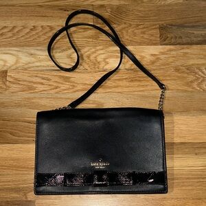 Kate Spade Black Crossbody with Bow Accent